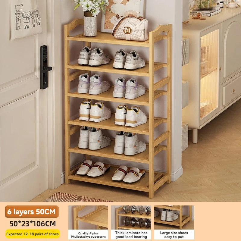Multi-Layer Solid Wood Shoe Rack