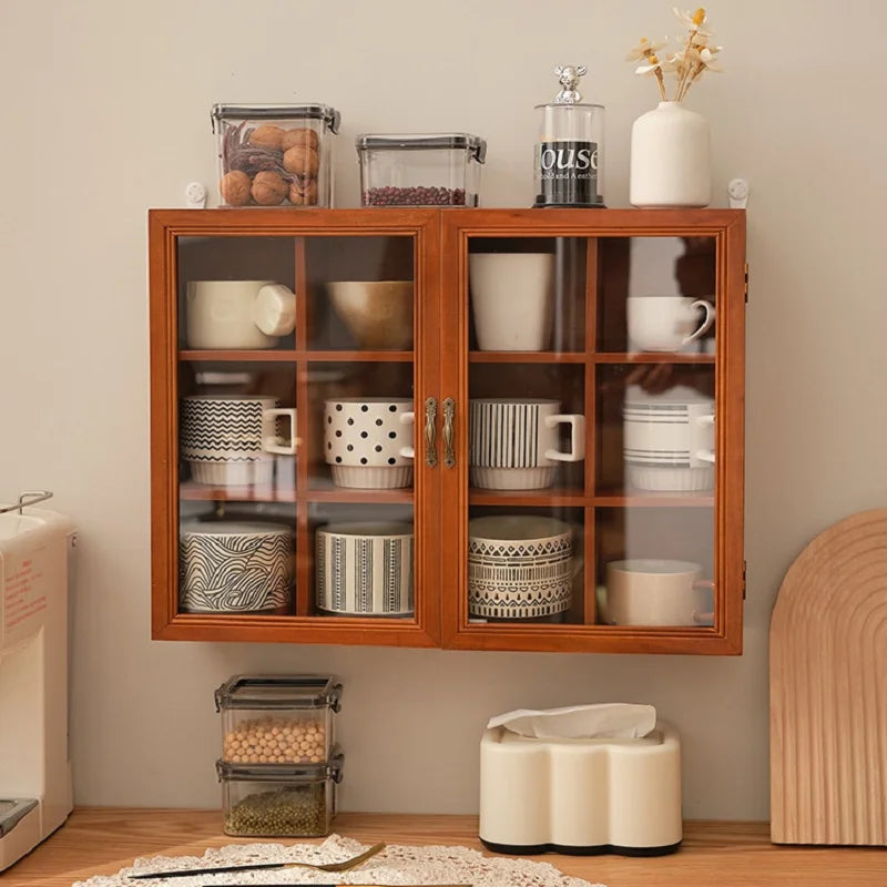 Solid Wood Vintage Cup Cabinet