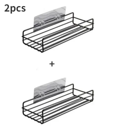 Japanese-Style Wrought Iron Bathroom Wall Shelf