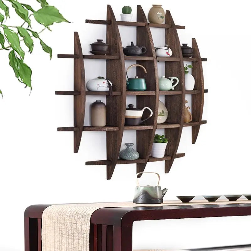 Minimalist Chinese Style Tea Set Display Rack