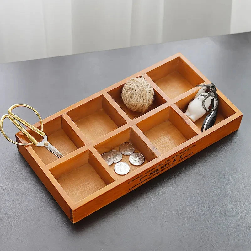 Vintage Wooden Desktop Organizer