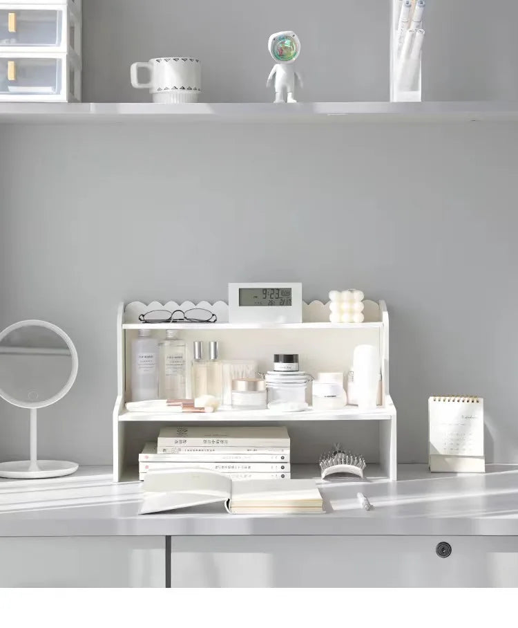 Two-Layer Wooden Desktop Organizer