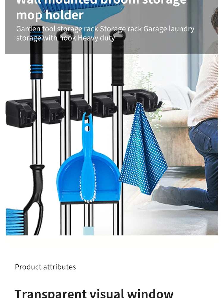 Multi-Functional Wall Mop & Broom Holder