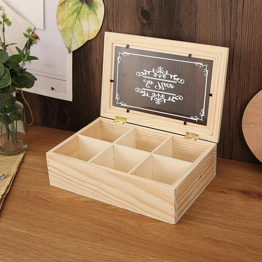 Wooden Tea Box Tea Storage Organizer
