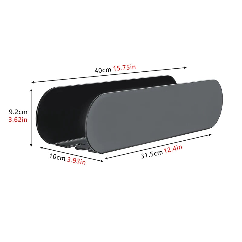 Black Aluminium Shower Caddy Shelf with Hooks