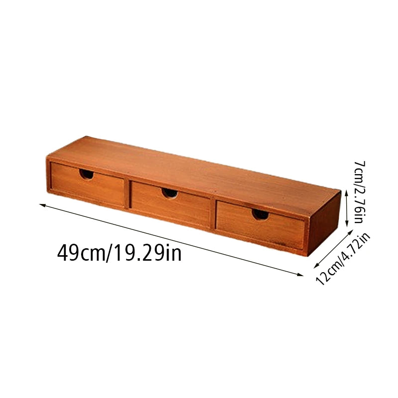 Retro Wooden Drawer Desk Organizer