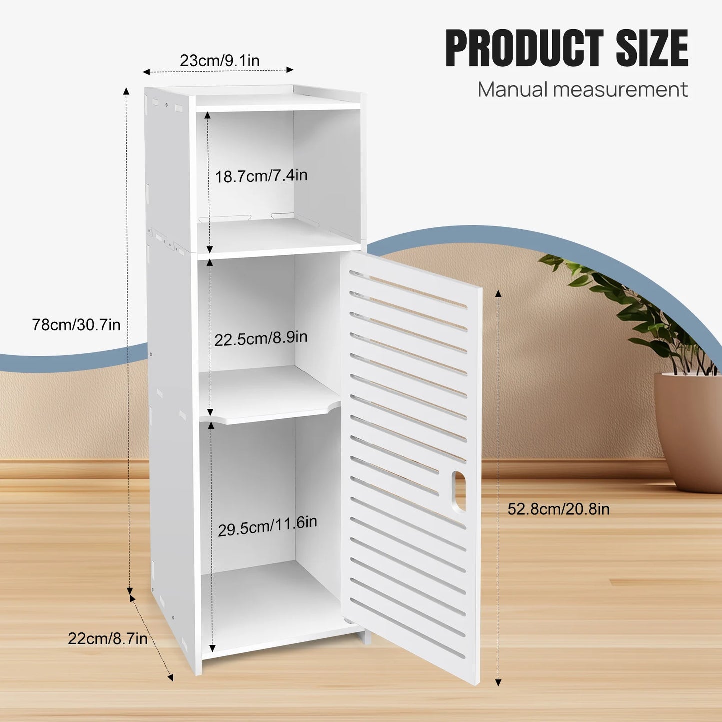3-Tier Freestanding Bathroom Cabinet