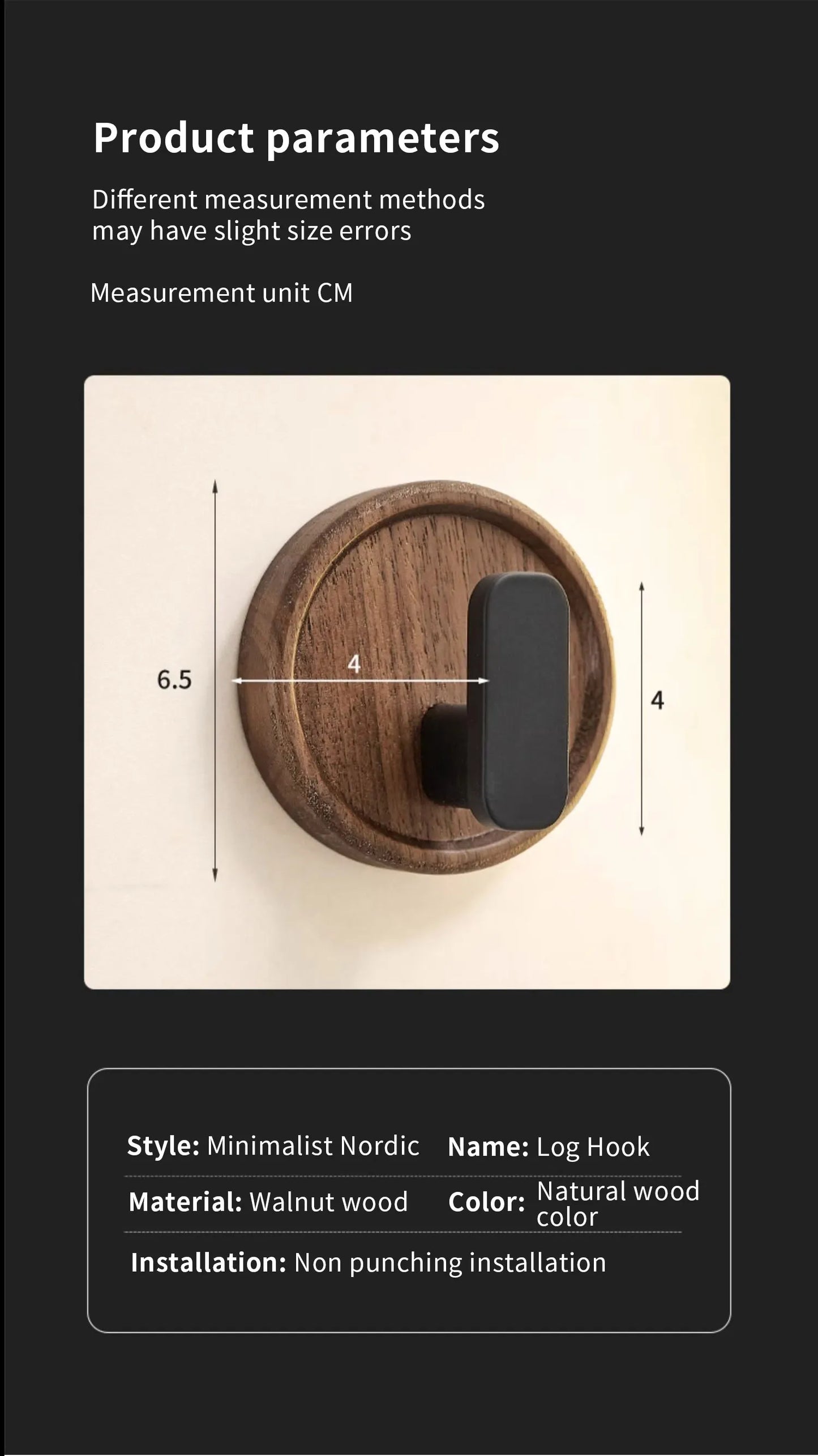 Walnut Wood Wall Coat Rack