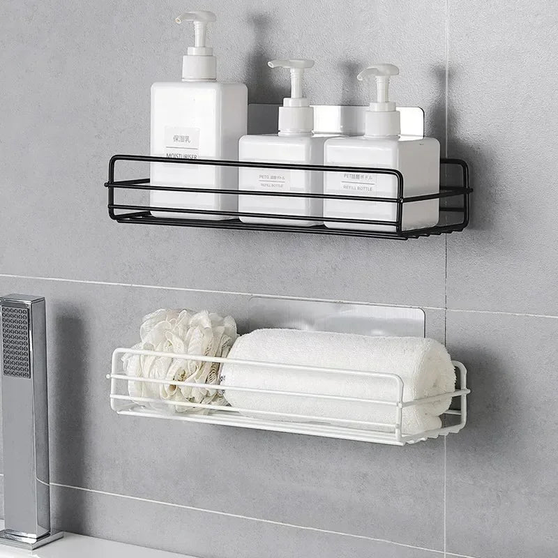 Japanese-Style Wrought Iron Bathroom Wall Shelf