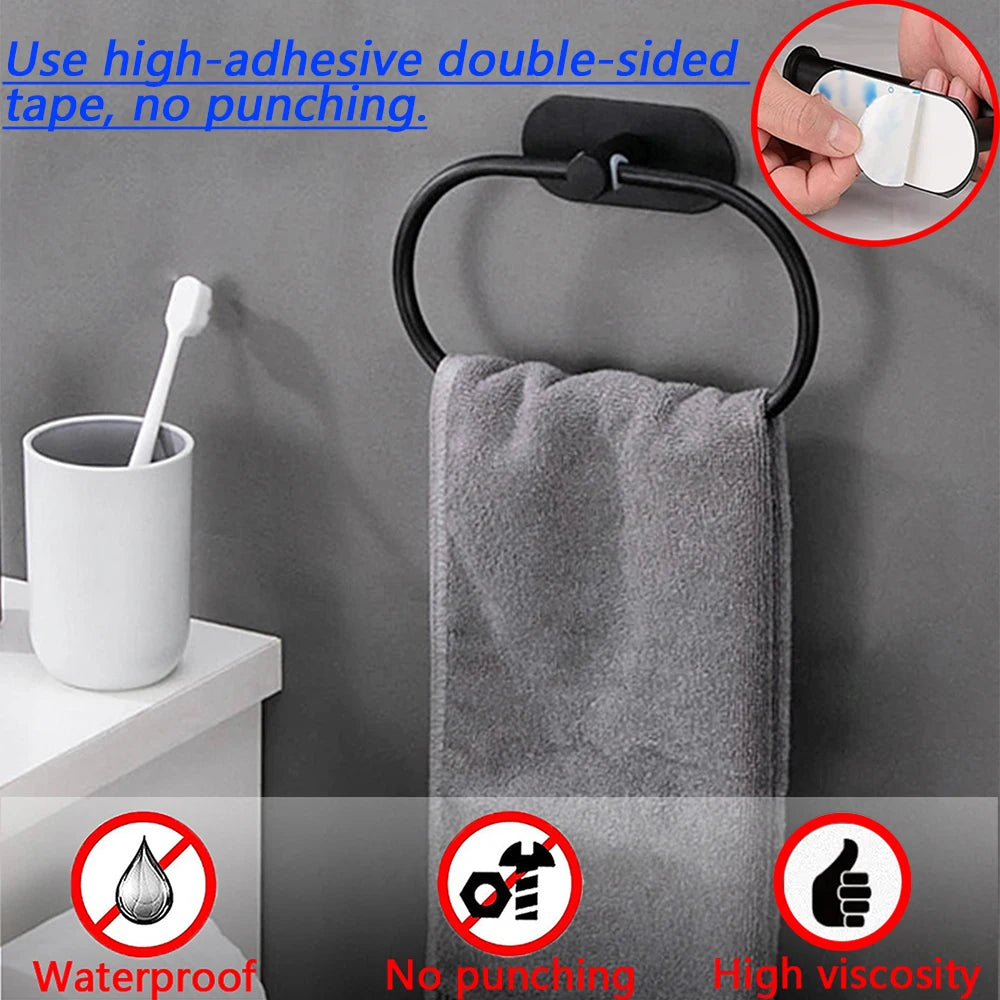 Modern Black Towel Holder