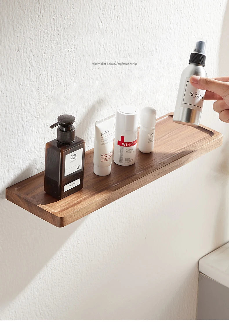 Walnut Wall-Mounted Storage Rack