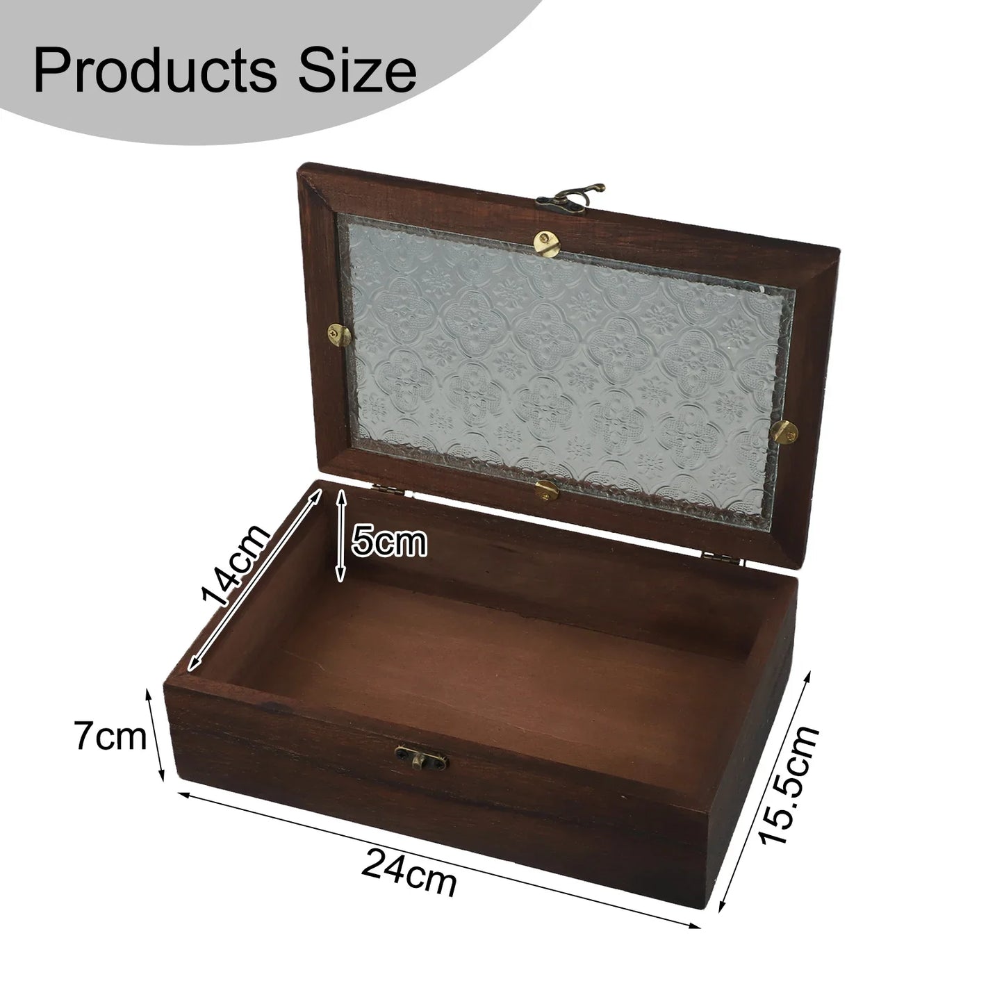 Retro Solid Wood Storage Box with Lid