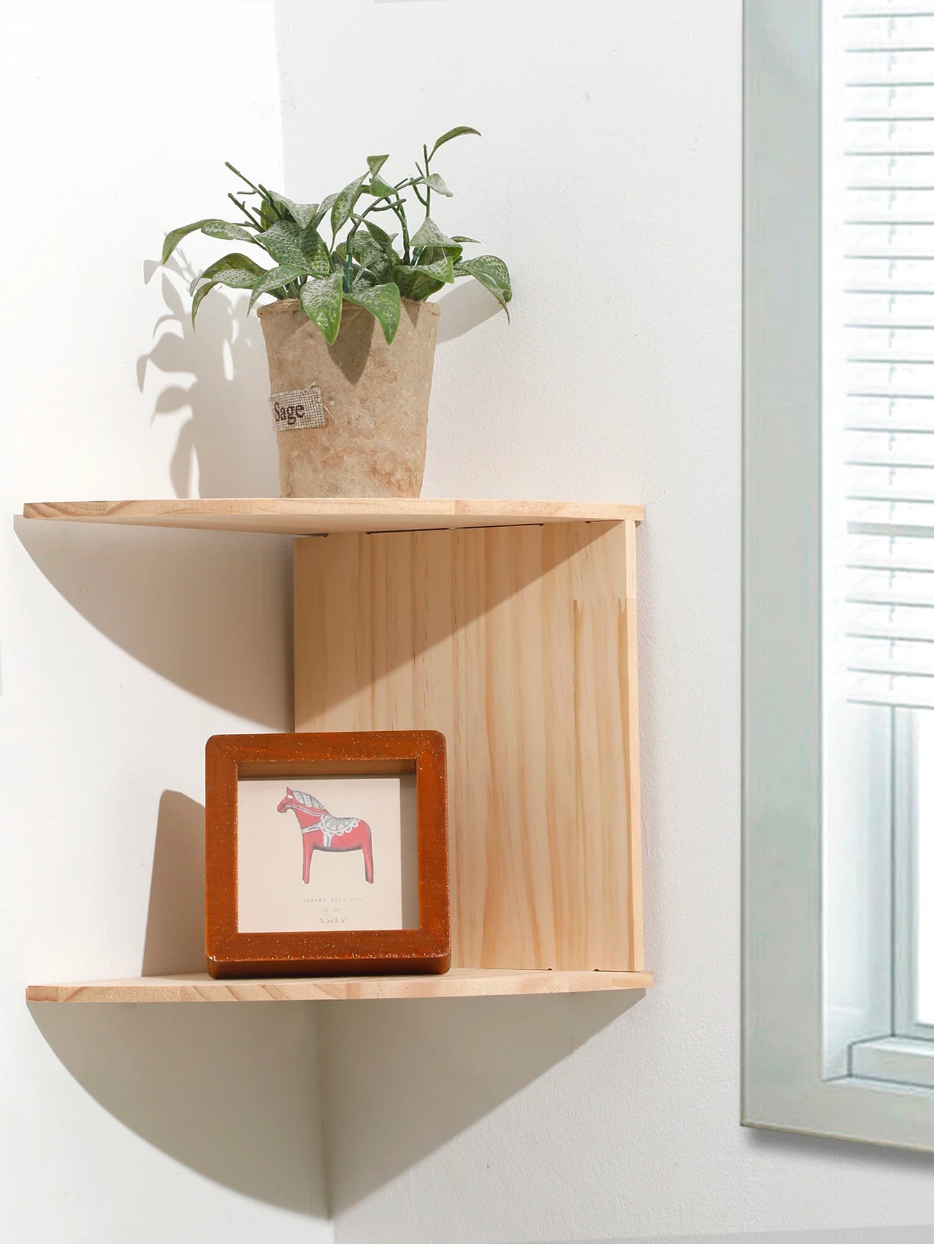 Wooden Burlywood Storage Shelf