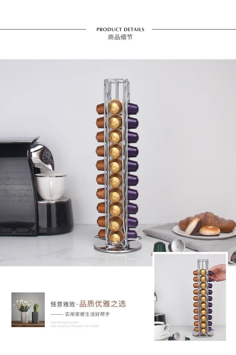 Rotating Coffee Capsule Storage Tower