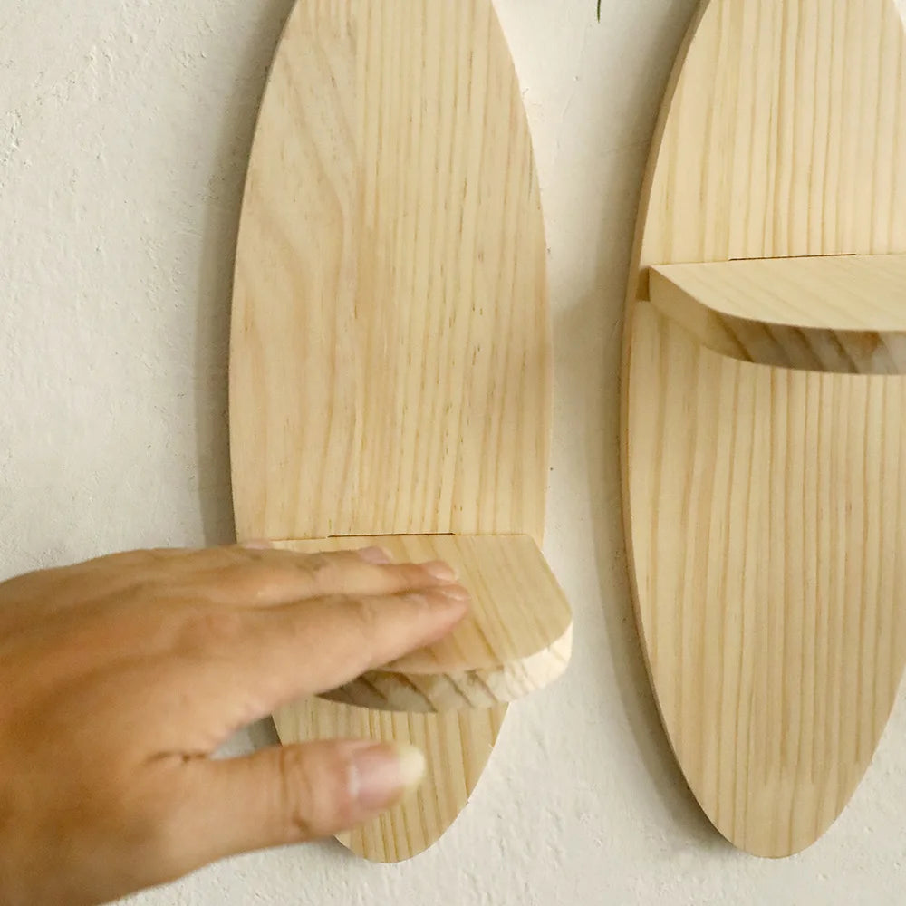 Oval Solid Wood Floating Shelf