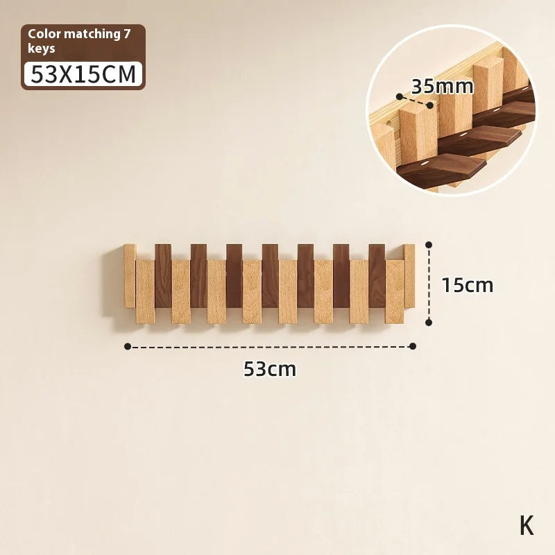 Wooden Piano Key Clothing Hooks