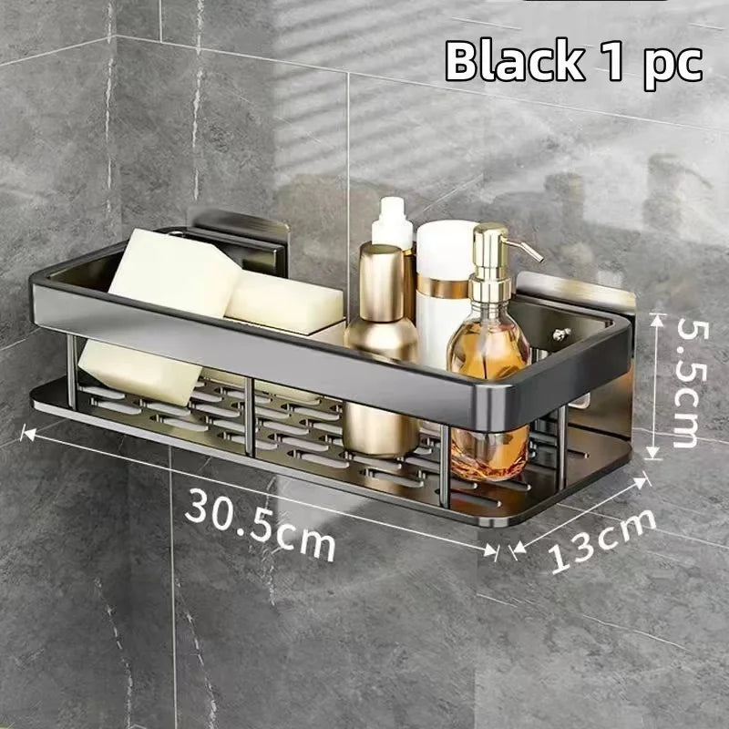 Bathroom & Kitchen Organizer – No-Drill 2-Tier Wall Shelf