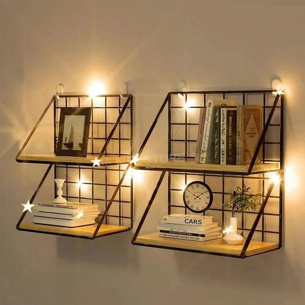 Wall Mounted Wood Hanging Shelves (no Drilling)
