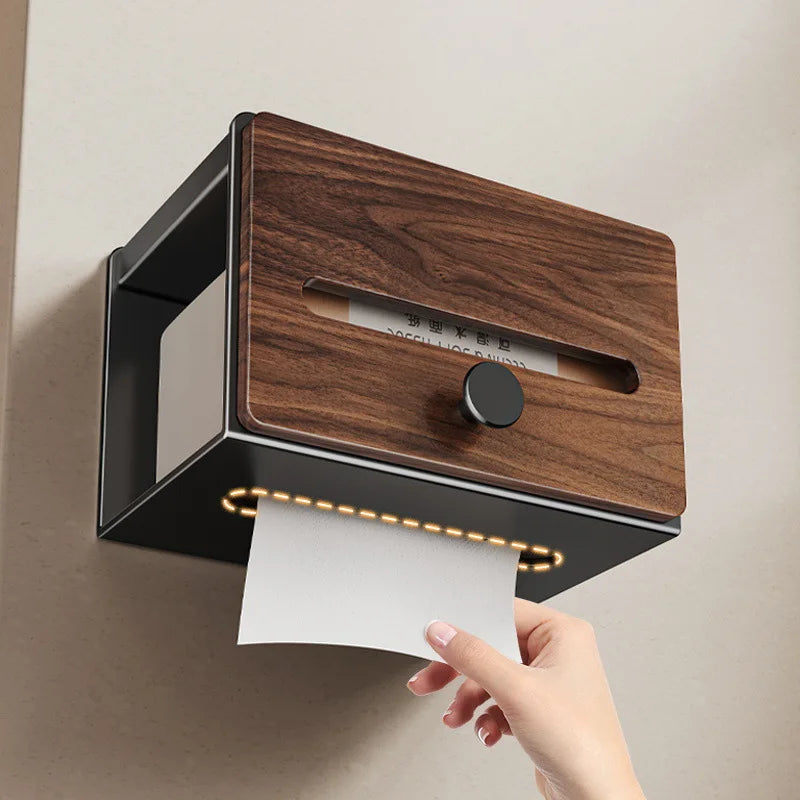 Walnut Bathroom Storage Box