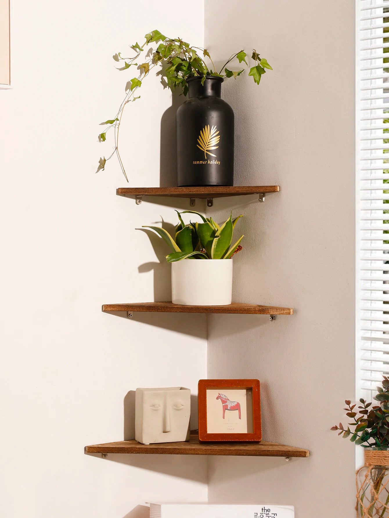 Rustic Wooden Floating Shelf