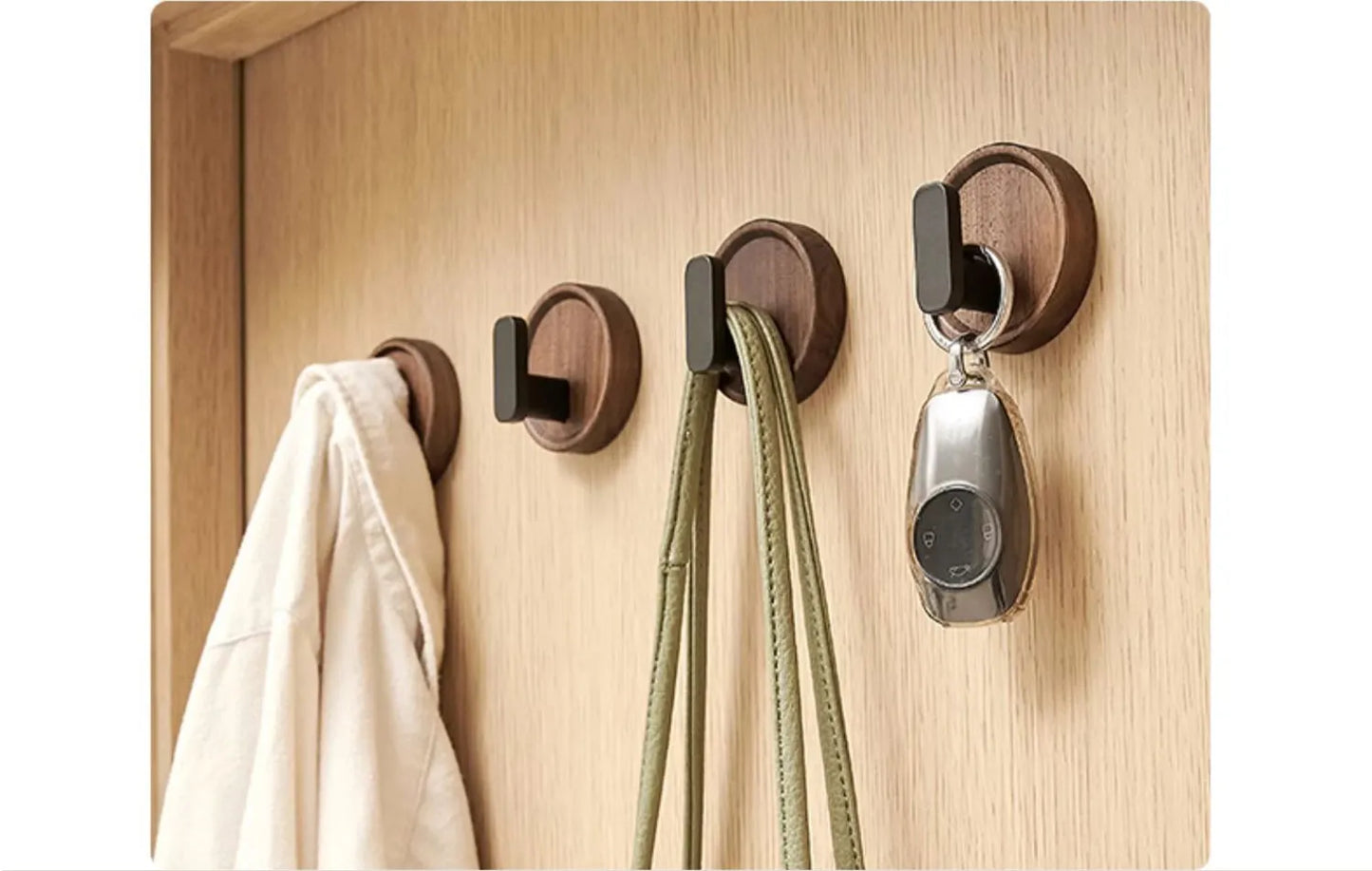 Walnut Wood Wall Coat Rack