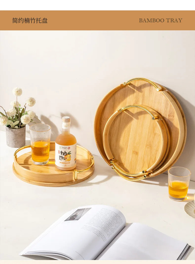 Modern Bamboo Round Tray