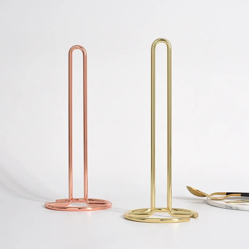 Stainless Steel Kitchen Roll Paper Towel Holder Bathroom Tissue Stand Dining Table Vertical Napkins Rack Kitchen Storage Shelf