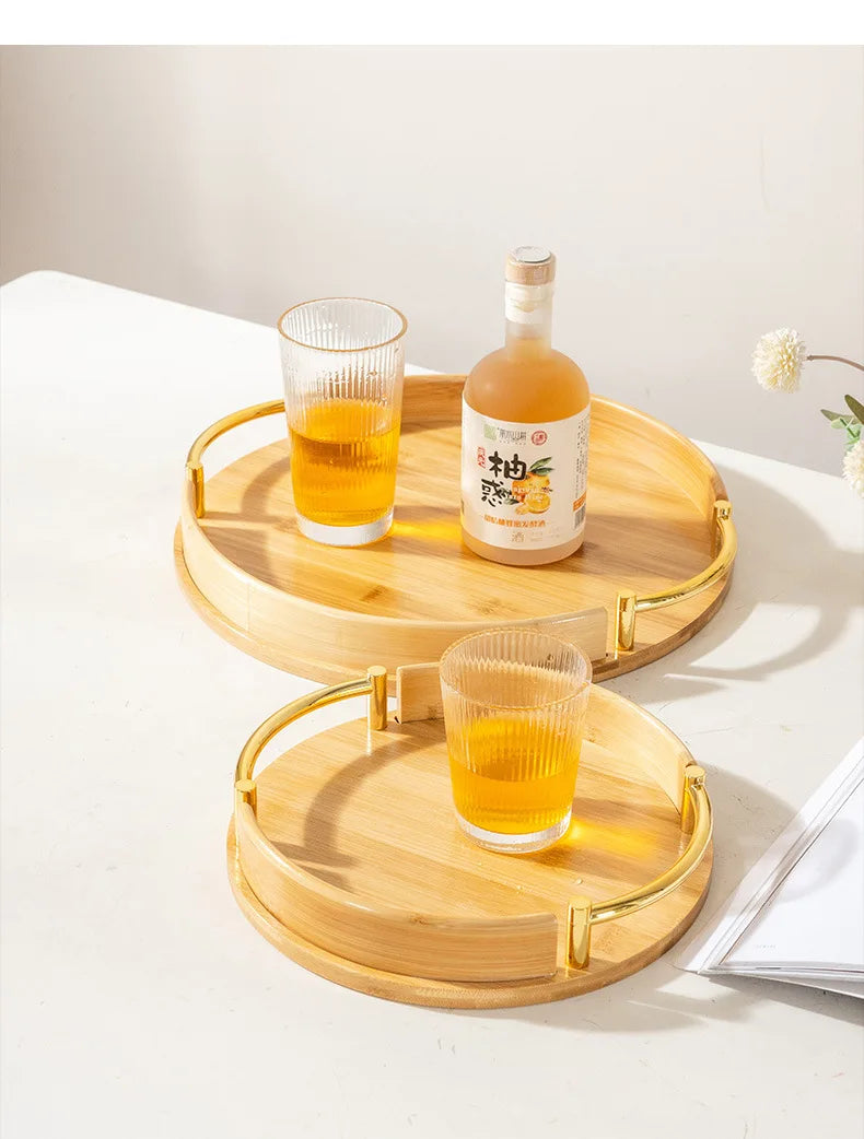 Modern Bamboo Round Tray