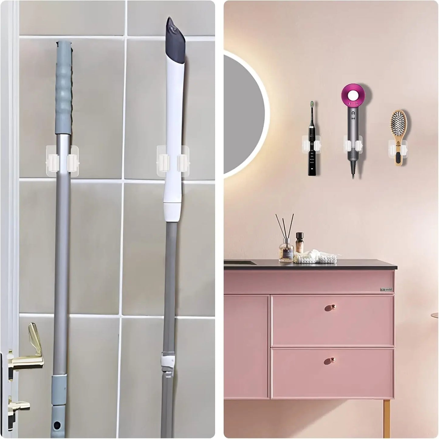 Multi-Purpose Wall Hook Organizer - No Drilling Required