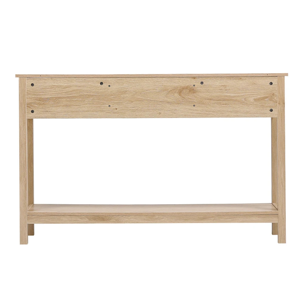 【Lifeideas】Rustic Wood Console Table with 3 Rattan Drawer Livingroom Bedroom Decoration Storage Cabinet