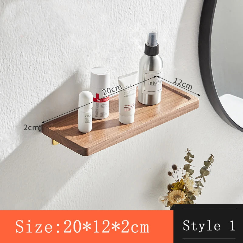 Walnut Wall-Mounted Storage Rack
