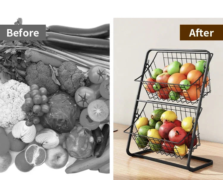 Fruit basket,,vegetable basket,Kitchen countertop storage basket,Wire removable storage rack,Spices and snack racks