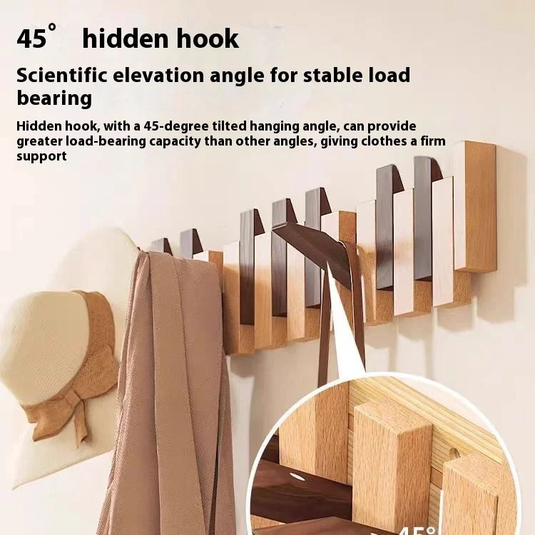 Wooden Piano Key Clothing Hooks