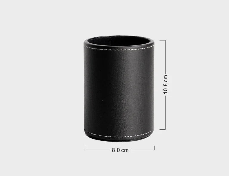 Business Leather Pen Holder Makeup Brush Storage Box Living Room Desktop Storage Office Desktop Storage Box