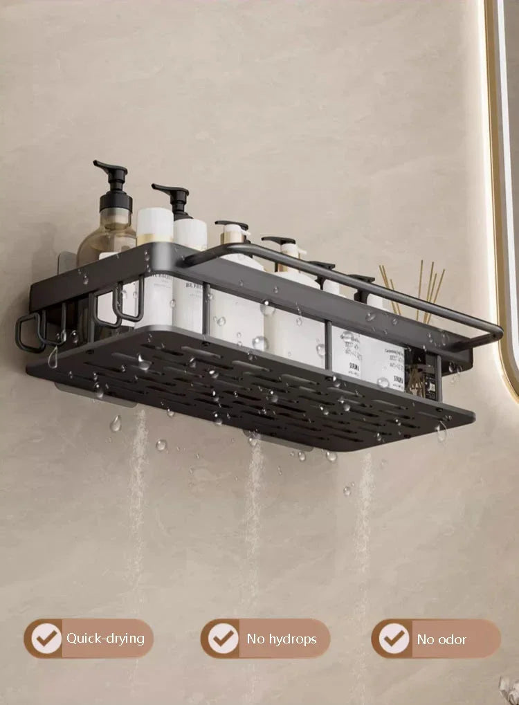 Bathroom & Kitchen Organizer – No-Drill 2-Tier Wall Shelf