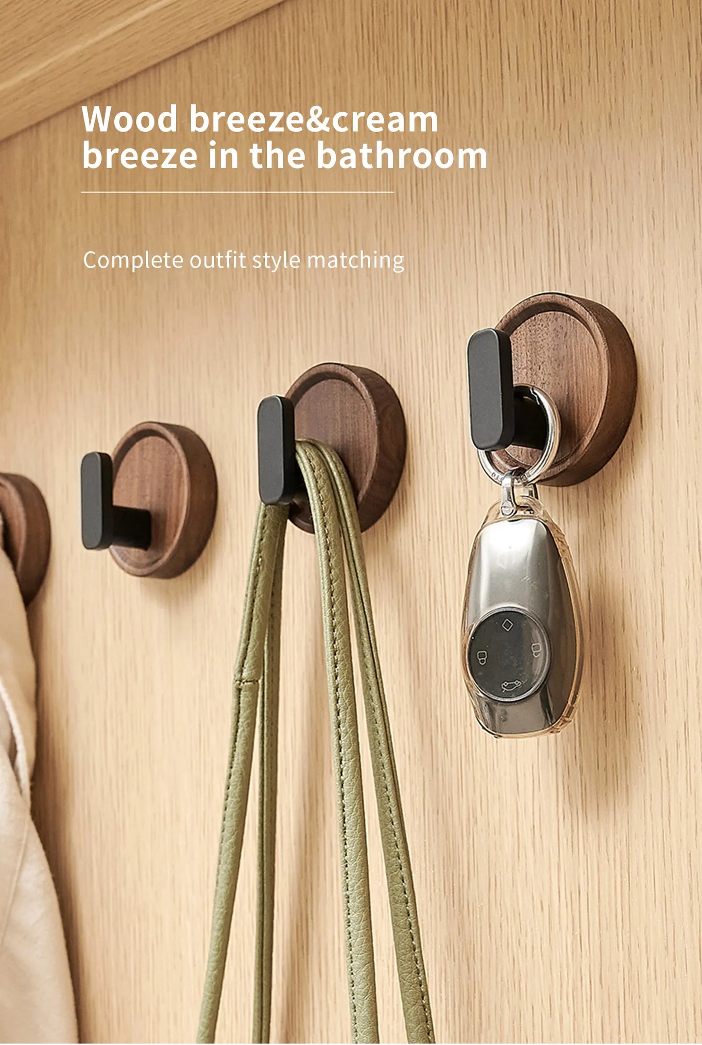 Walnut Wood Wall Coat Rack