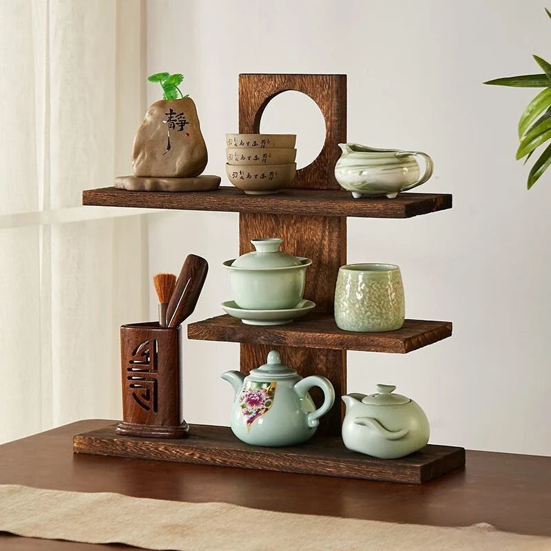 Antique Solid Wood Desktop Rack