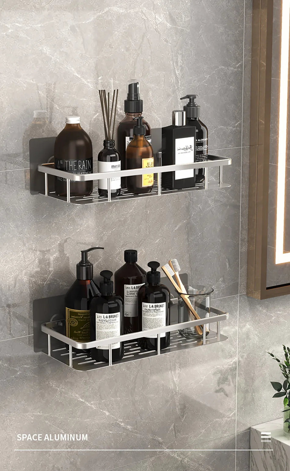 Modern  Bathroom Storage Rack - No-Drill