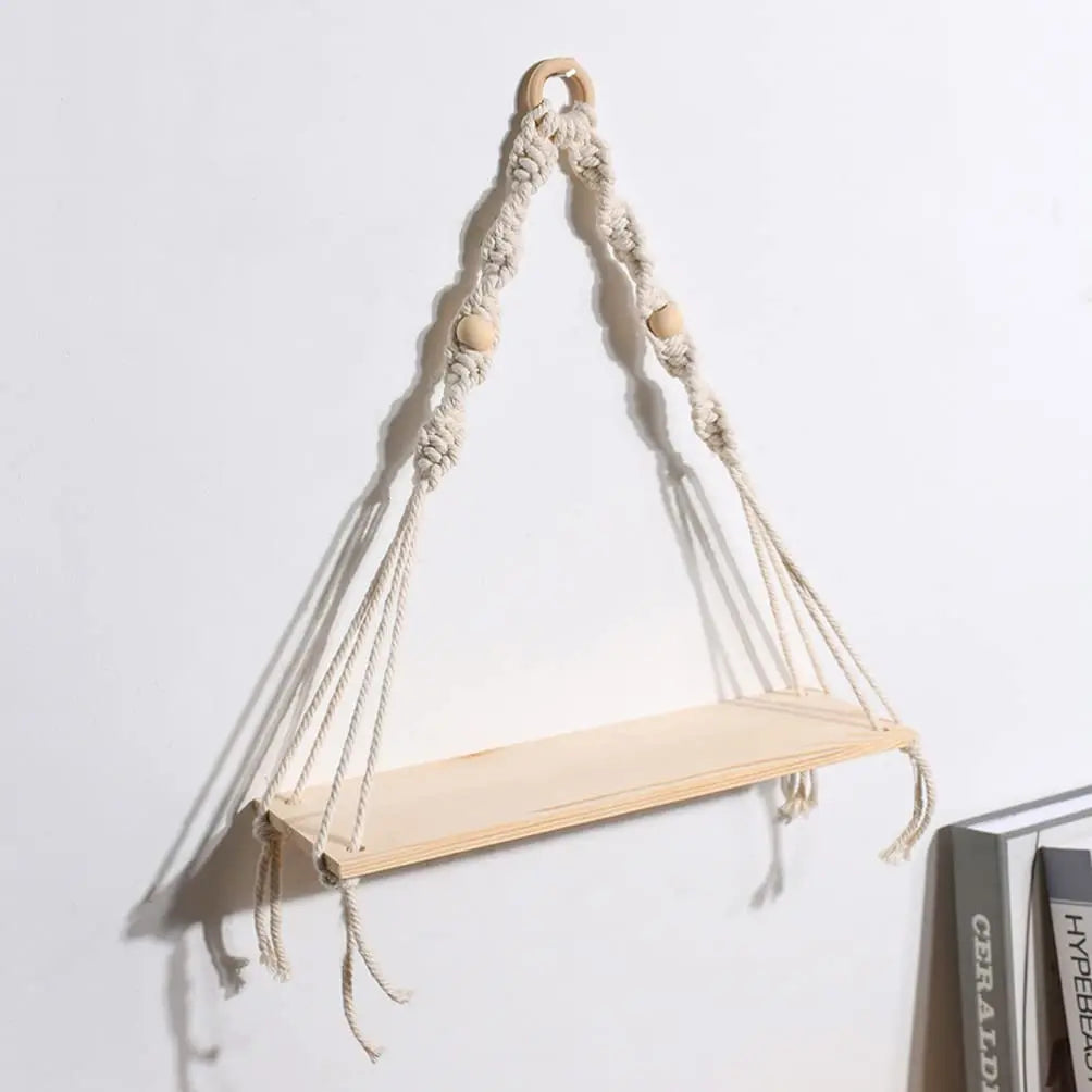 Rustic Wooden Hanging Shelf