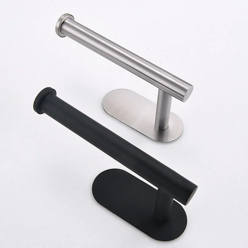 Punch-Free Stainless Steel Toilet Paper Holder