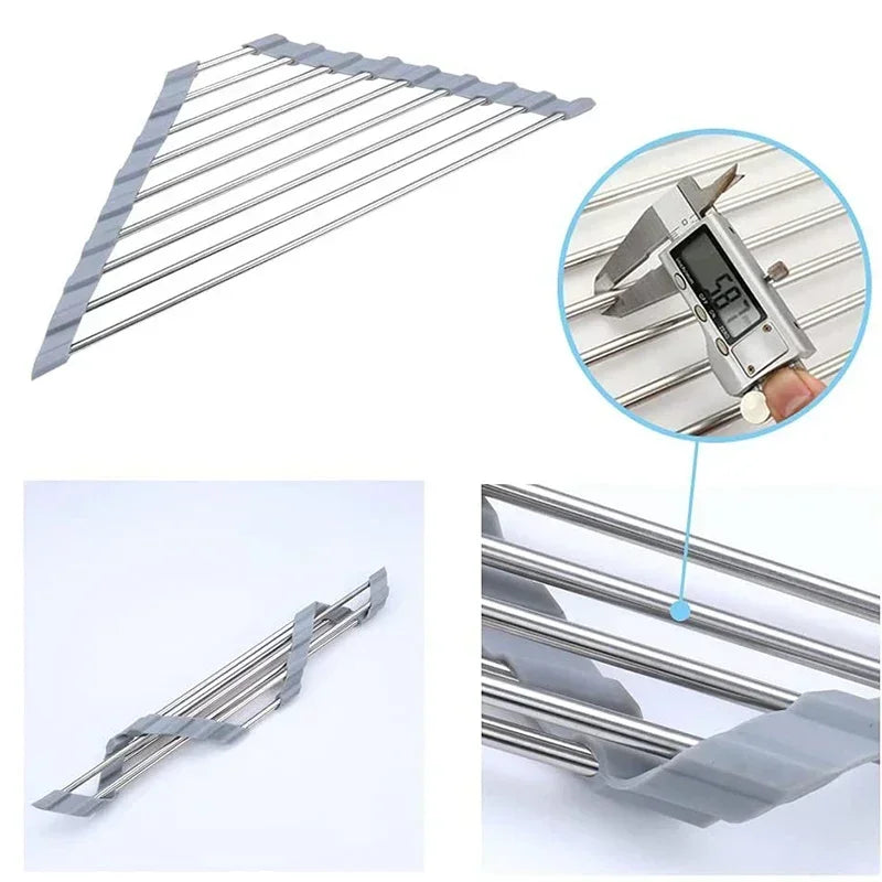 Triangle Roll-Up Sink Drying Rack
