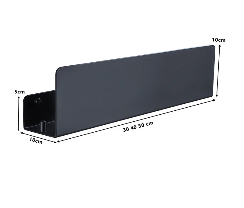 Black Bathroom Organizer Shelf With Hooks