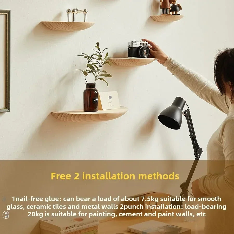 Wall-Mounted Wooden Shelf