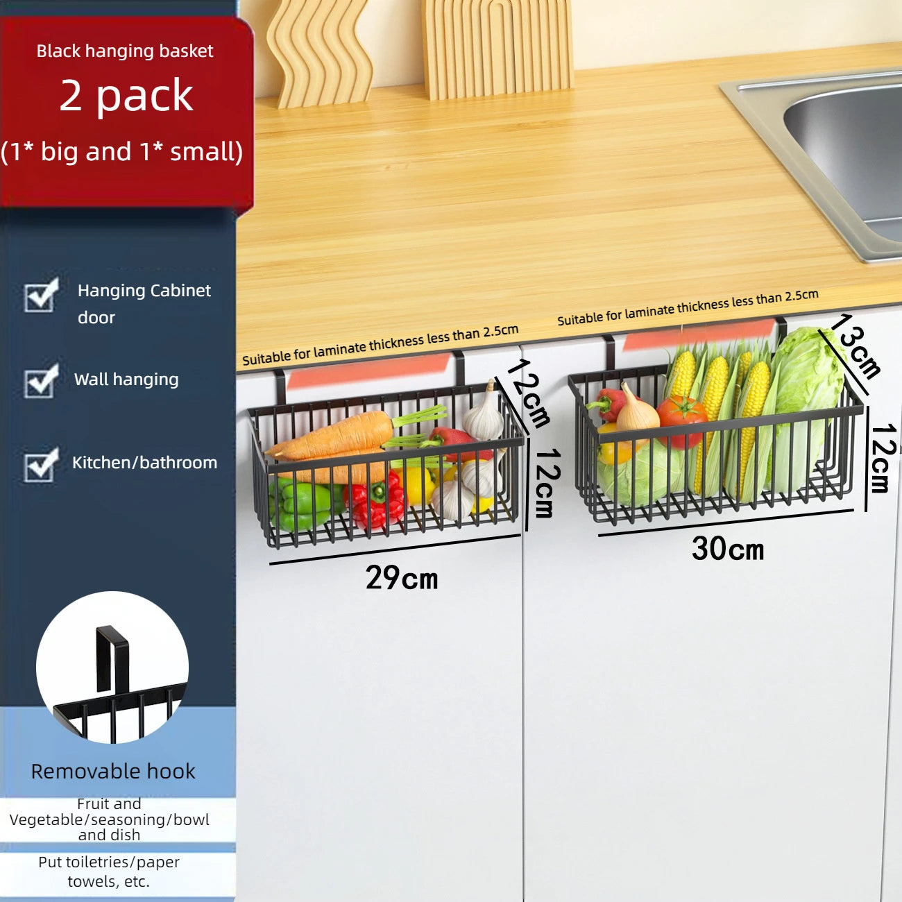 Under-Sink Cabinet Hanging Storage Rack