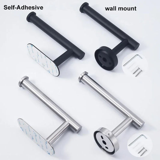 Punch-Free Stainless Steel Toilet Paper Holder