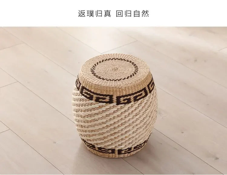 Tight Weave Sofa Seat Sturdy Sitting Stool Pine Shoe Changing Bench High Load-bearing Small Stools Suitable for Living Room
