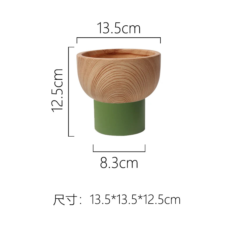 Nordic Colorful Flower Pots Retro Wood Grain Painted Phalaenopsis Succulent Household Internet Celebrity Indoor Breathable
