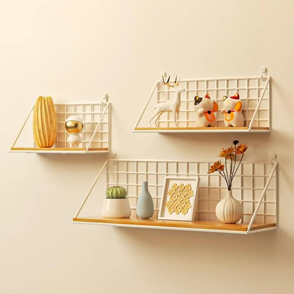 Wall Mounted Wood Hanging Shelves (no Drilling)