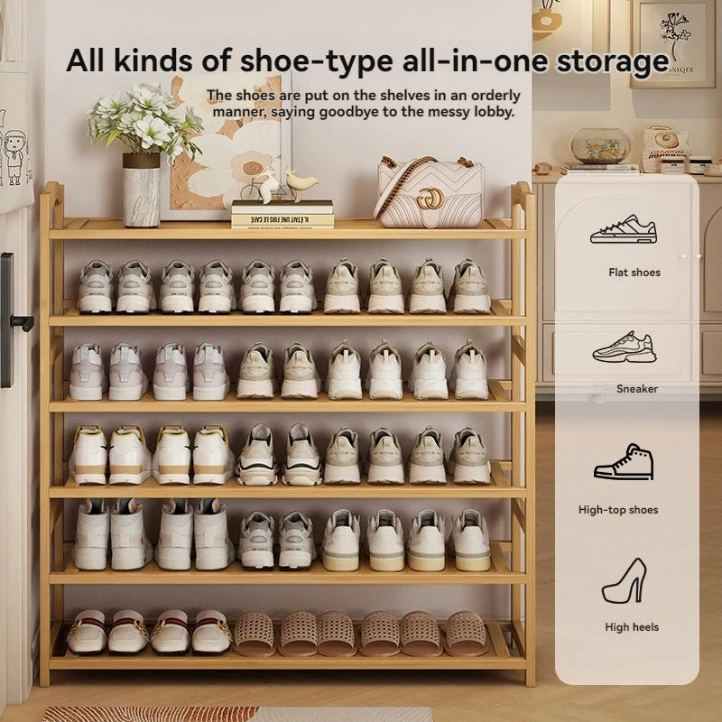 Multi-Layer Solid Wood Shoe Rack