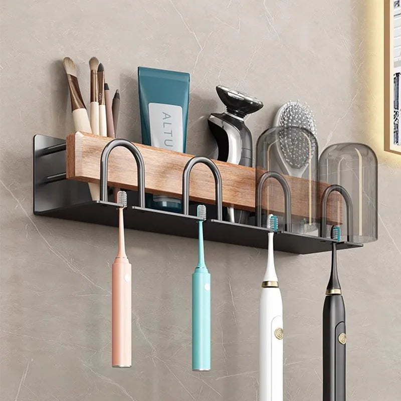 Minimalist Solid Wood Toothbrush & Toothpaste Holder